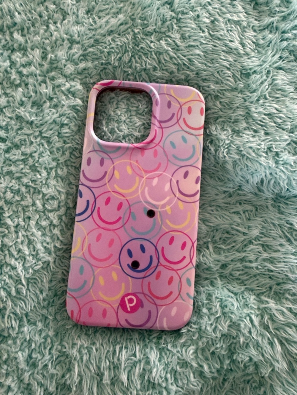 Loopy Case Pink Multicolor Smileys Phone Case with Loop
